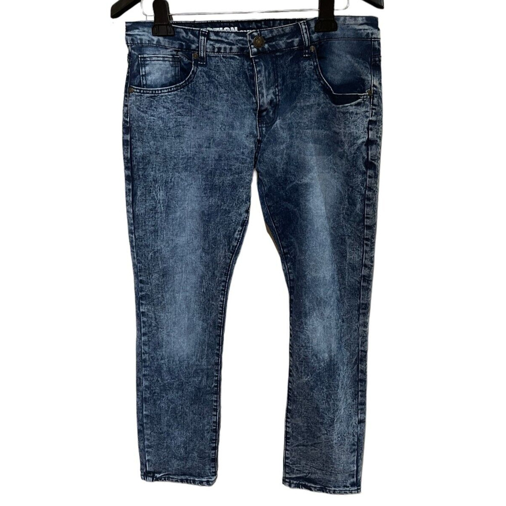 Redemption Premium Style Blue Casual Distressed Denim Dark Wash Men's 34x30